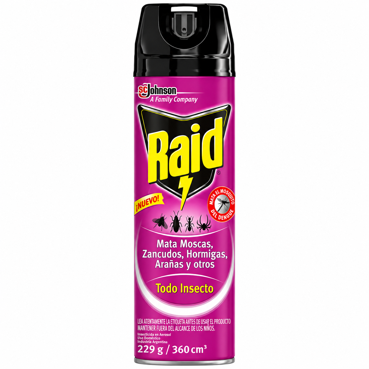 INSECTICIDA AEROSOL MATA TODO INSECTO RAID 360CC