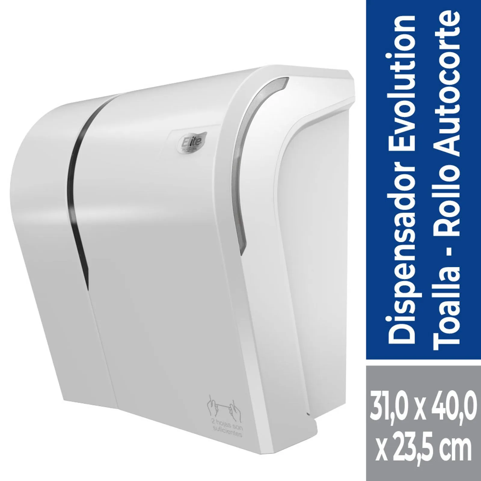 DISPENSADOR TOALLA PAPEL AUTOCORTE BLANCO ELITE