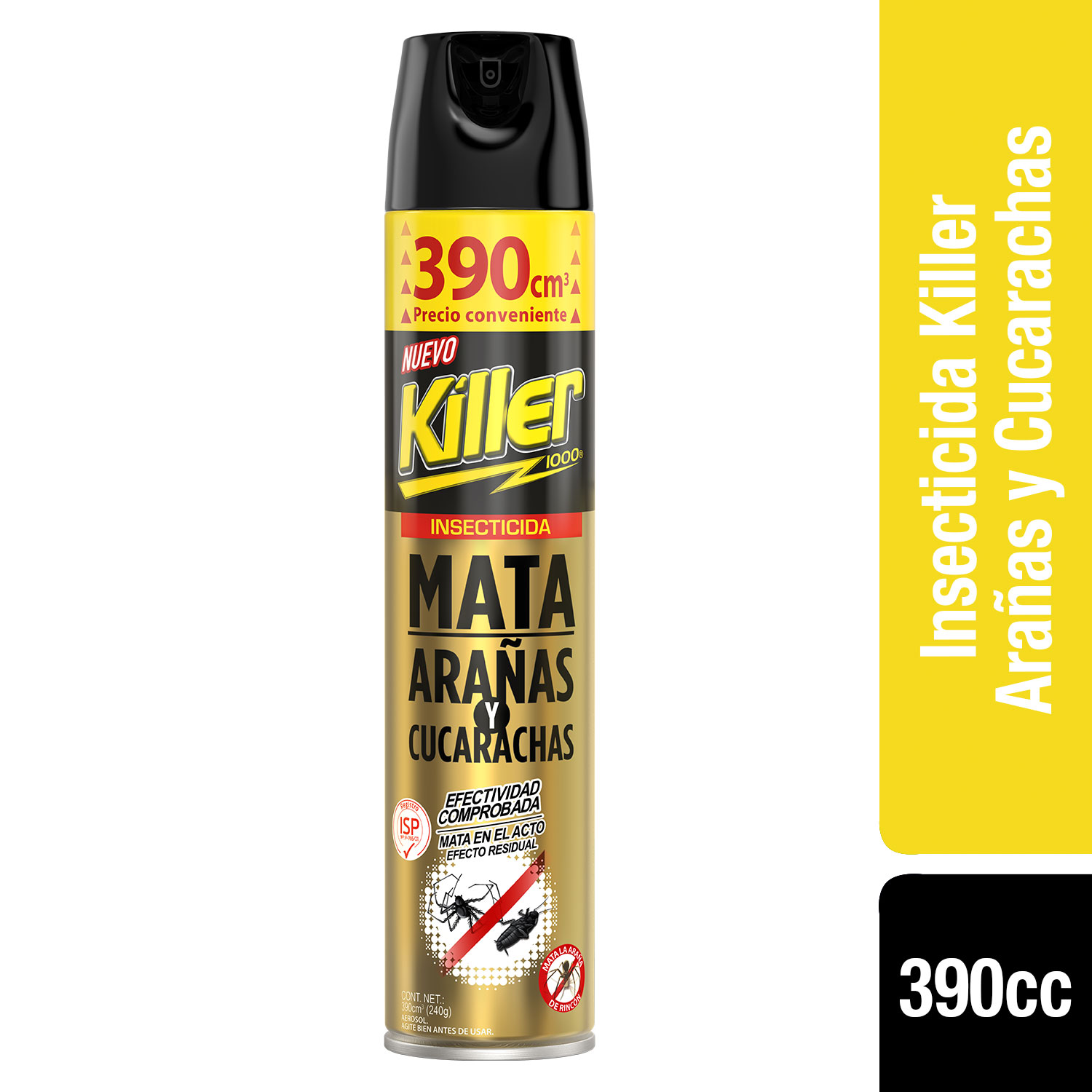 INSECTICIDA AEROSOL MATA ARAÑAS Y CUCARACHAS KILLER 390CC