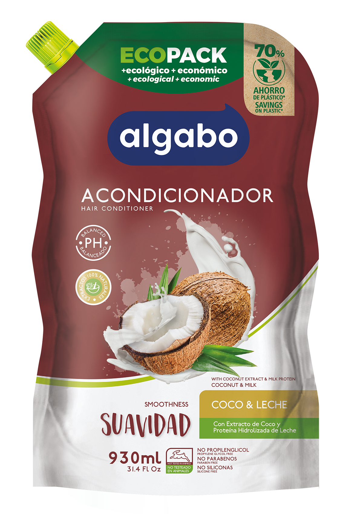 ACONDICIONADOR DOYPACK ALGABO COCO Y LECHE 930ML